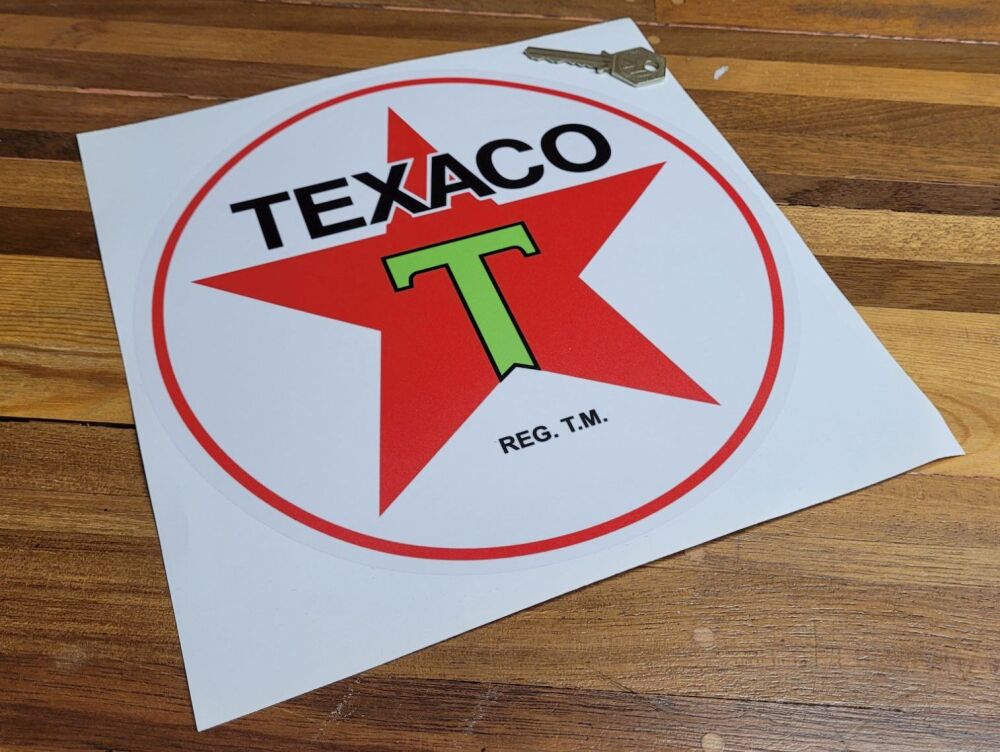 Texaco Star & Green T Petrol Pump Sticker - 9.25"