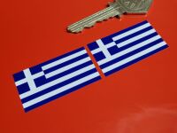 Greece Oblong Flag Stickers - 1.75