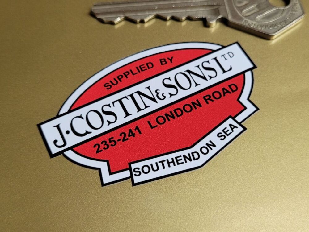 J. Costin & Sons Ltd, Southend on Sea, Scooter Dealer Sticker - 60mm
