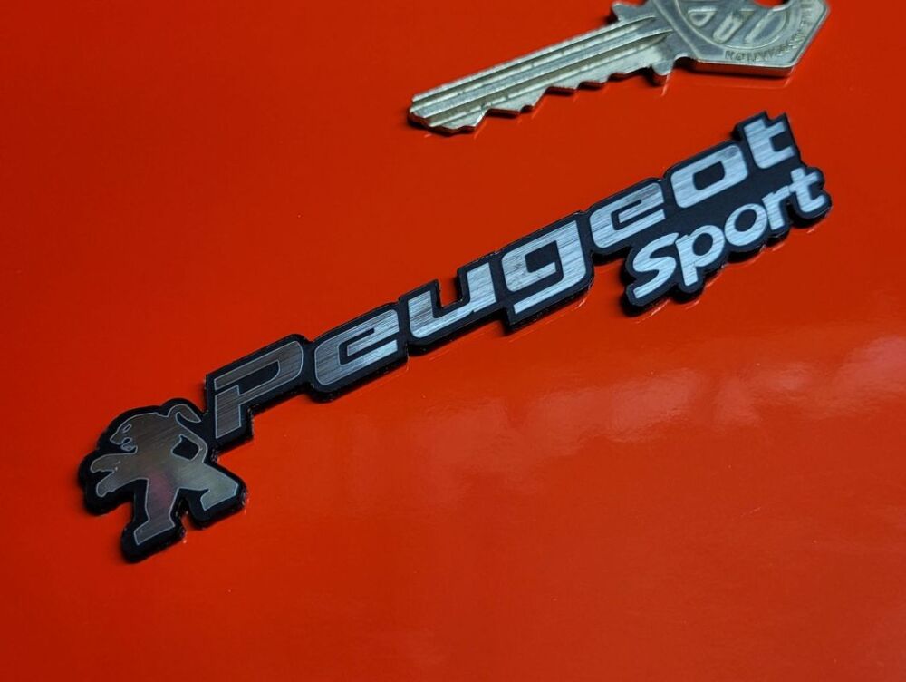Peugeot Sport Text Laser Cut Self Adhesive Car Badge - 4"