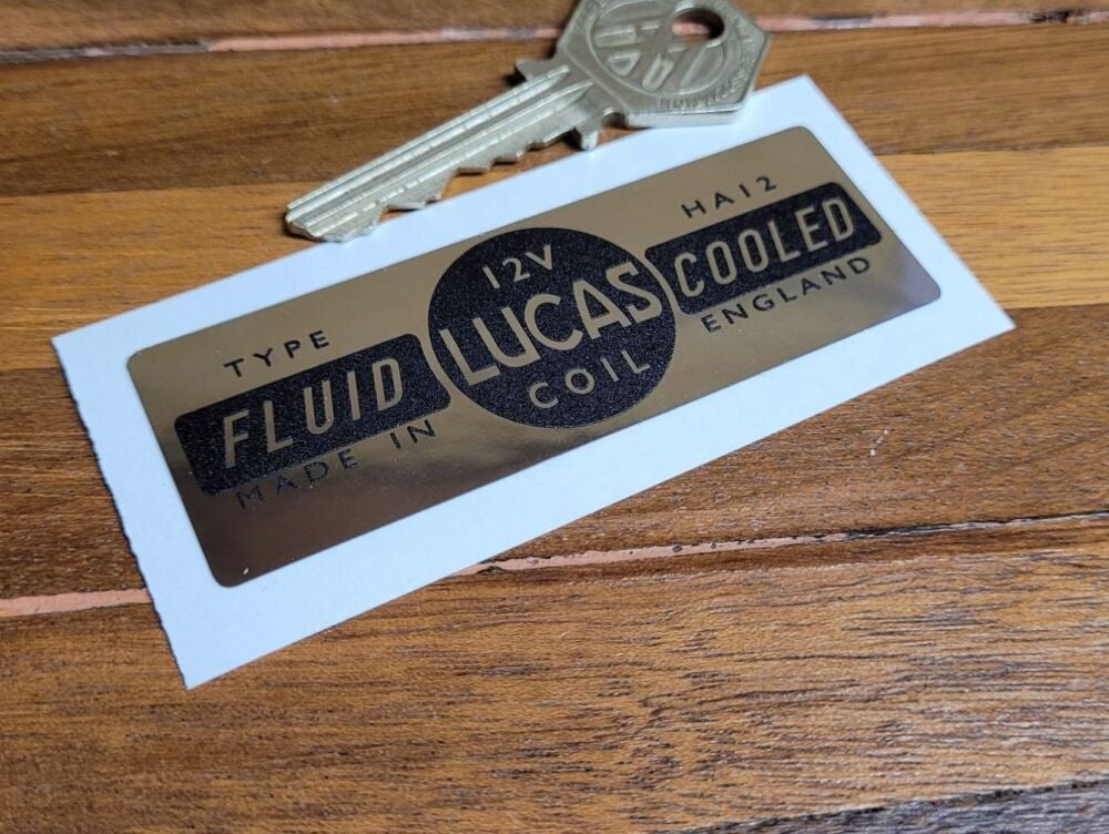 Lucas Coil Sticker. Fluid Cooled. Foil. HA12 12V. 15.