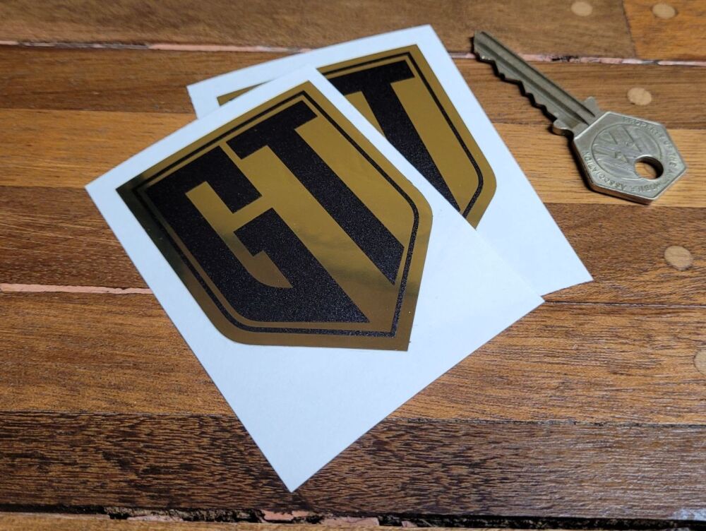 Lambretta GT Shield Gold Foil Stickers - 2.75" Pair