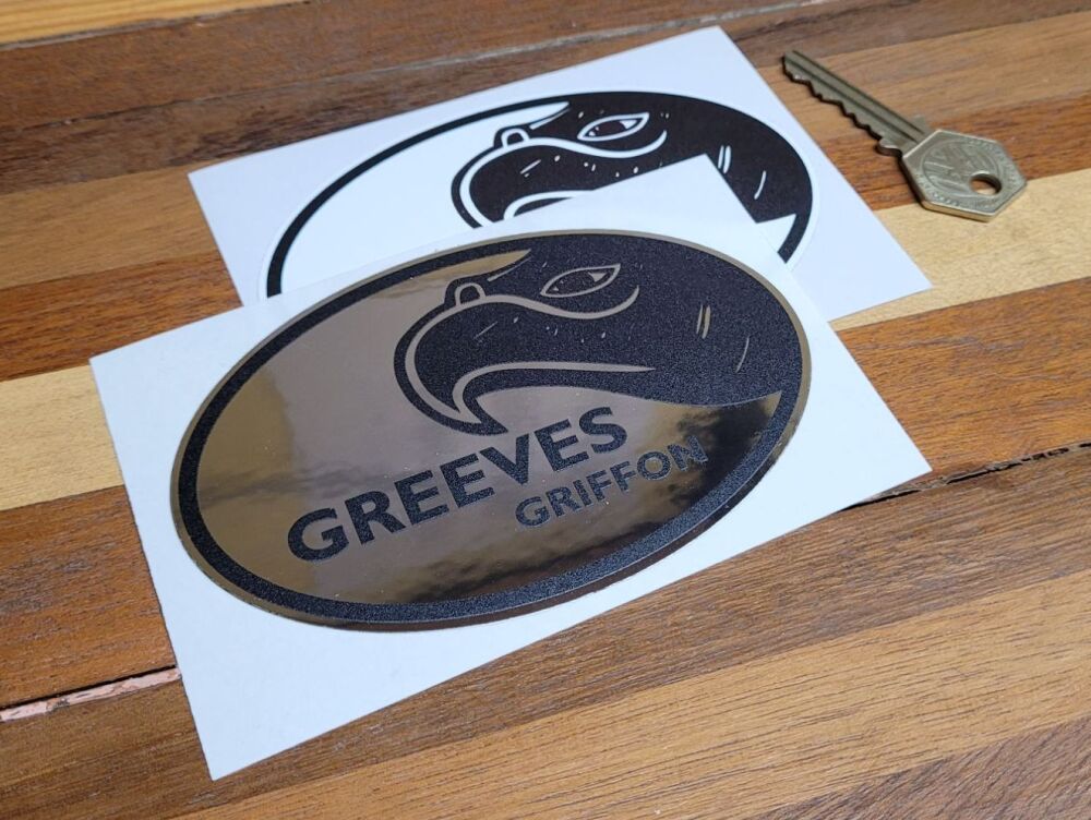 Greeves Griffon Oval Stickers - 4.75" Pair