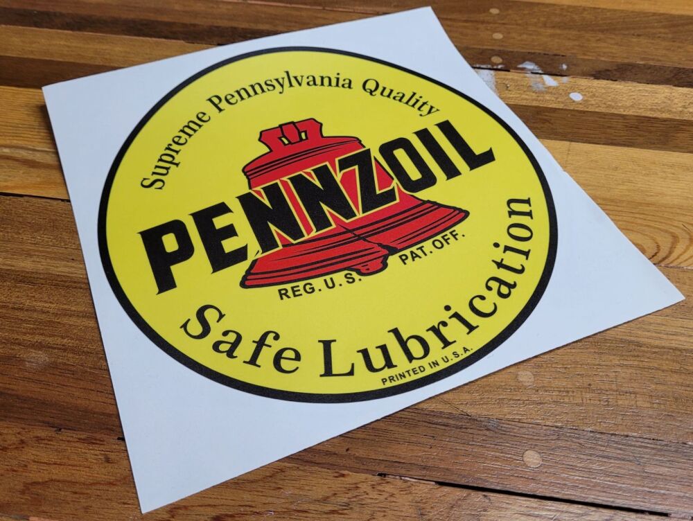 Pennzoil Safe Lubrication Circular Translucent Sticker - 9"