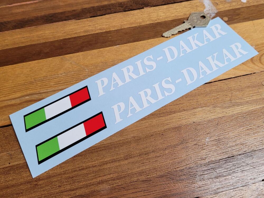 Paris Dakar Italian Flag Cut Vinyl Stickers - 9.25" Pair