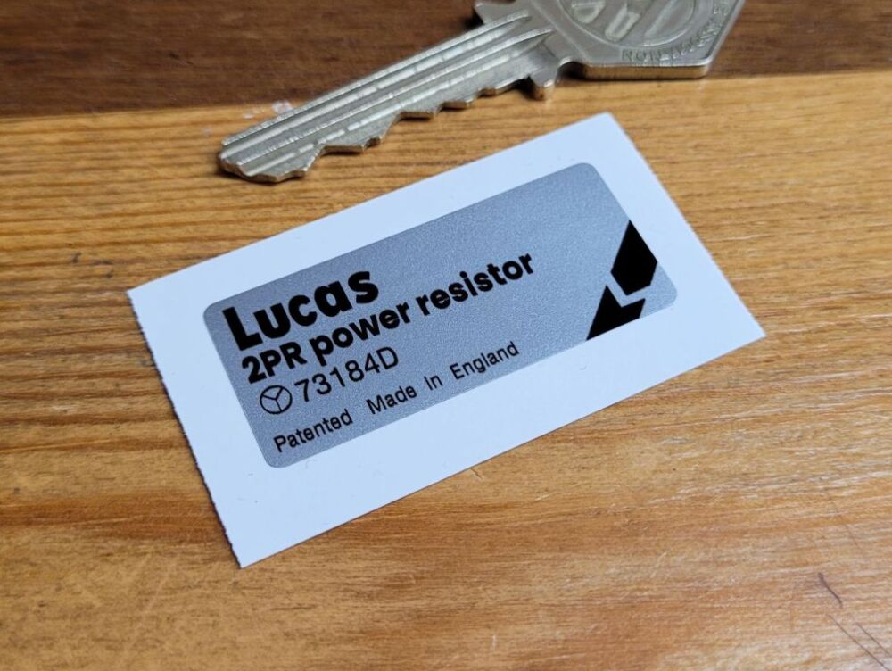 Lucas 2PR Power Resistor 73184D Sticker - 1.75"