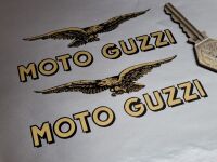 Moto Guzzi Soaring Eagle & Shadowed Text Stickers - Various Colours and Sizes