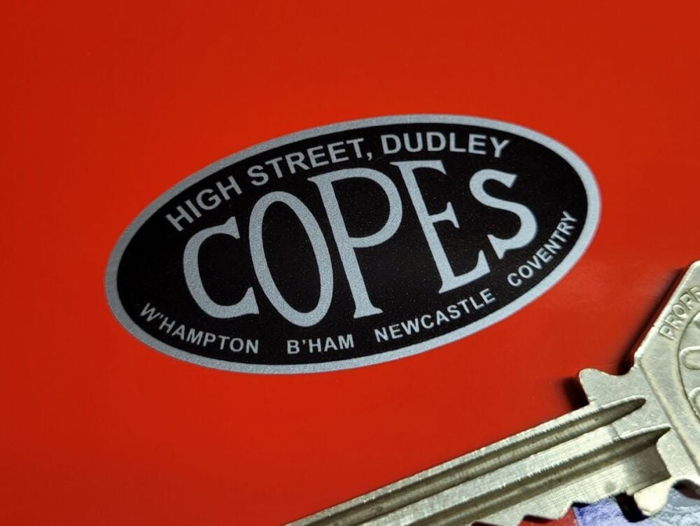 Copes, High Street, Dudley - Motorcycle Dealers Vinyl Sticker - 2"