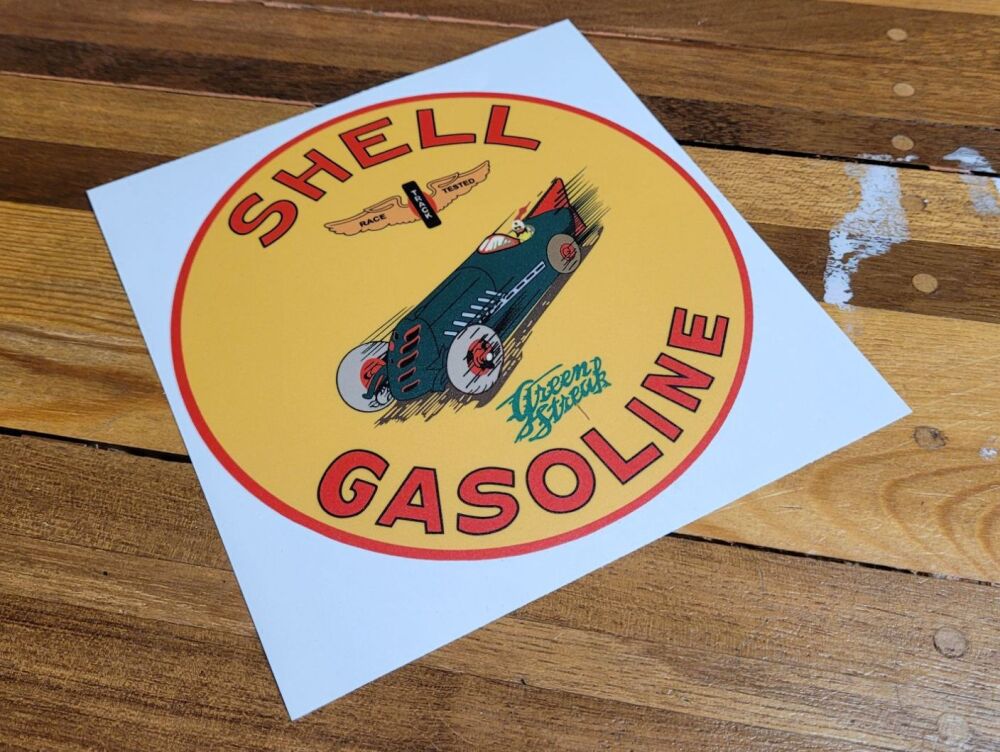 Shell Green Streak Gasoline Globe Style Sticker - 6" or 8"