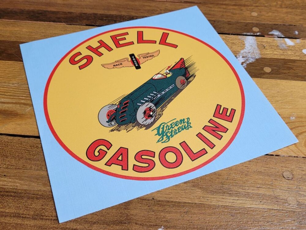Shell Green Streak Gasoline Petrol Pump Style Sticker - 6"