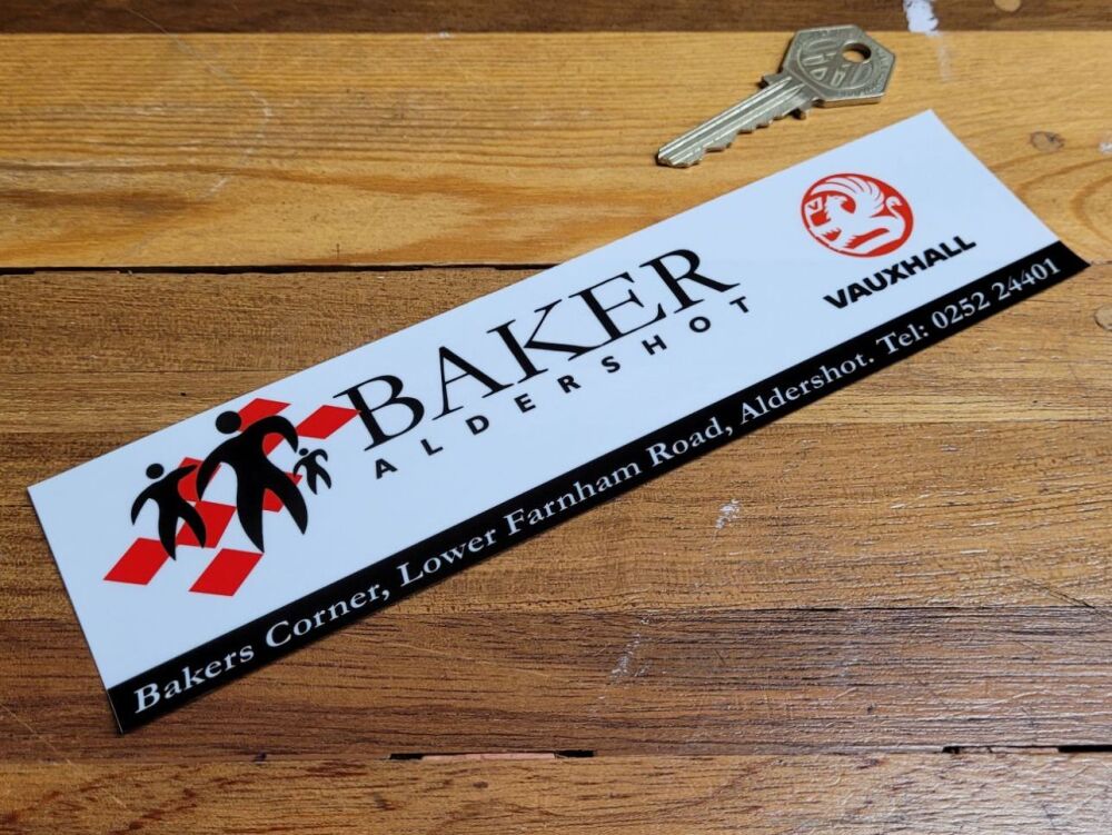 Vauxhall Dealer Window Sticker - Baker Aldershot - 8"