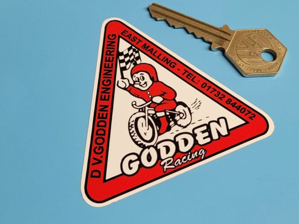 Godden Racing Classic Triangular Sticker - 3" or 6"