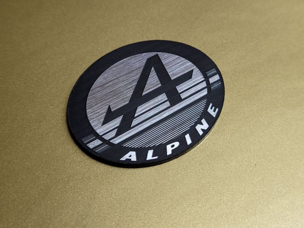 Alpine Logo Style Self-Adhesive Steering Wheel Badge - 39mm or 57mm