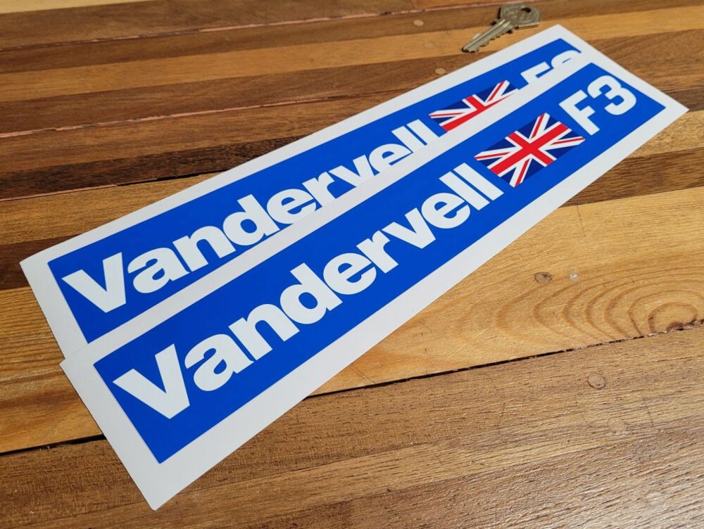 Vandervell Union Jack F3 Oblong Stickers - 11.5" Pair