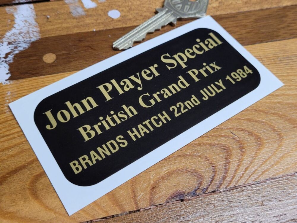 John Player Special British Grand Prix, Brands Hatch 1984, Sticker - 4"