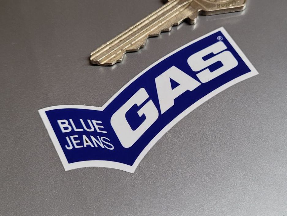 Gas Blue Jeans Blue & White Stickers - 2.5" Pair
