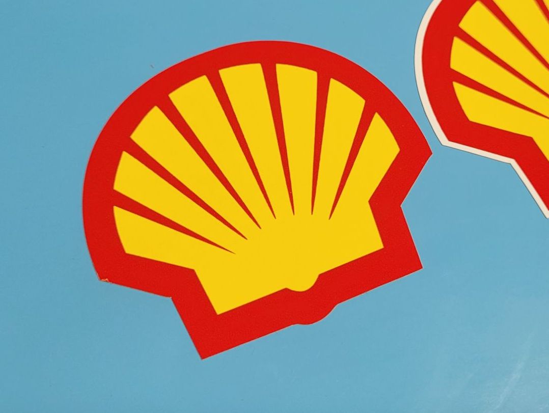 Shell Modern Logo Sticker. 8.5".