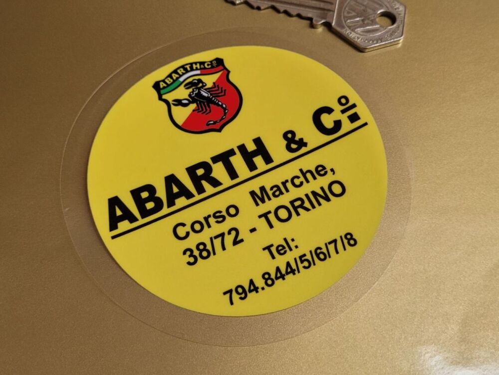 Abarth, Torino, Tax Disc Holder Style Sticker - 4"/100mm