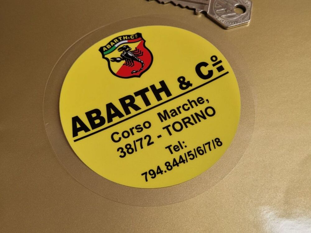 Abarth, Torino, Circular Window Sticker - 4"/100mm