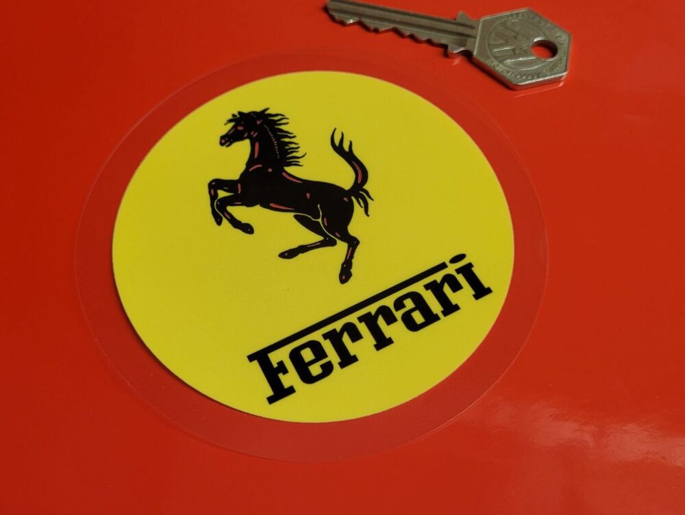 Ferrari Prancing Horse Circular Window Sticker - 4"/100mm