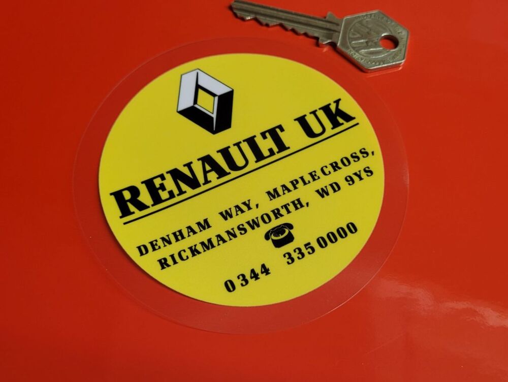 Renault UK, Rickmansworth, Dealer Circular Window Sticker - 4"/100mm
