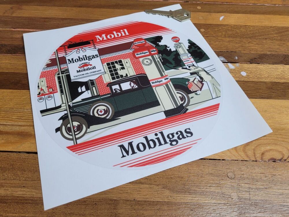 Mobil Mobilgas Garage Style Globe Sticker - 8"