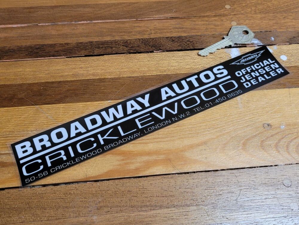 Jensen Dealer Sticker - Broadway Autos, Cricklewood - 10"