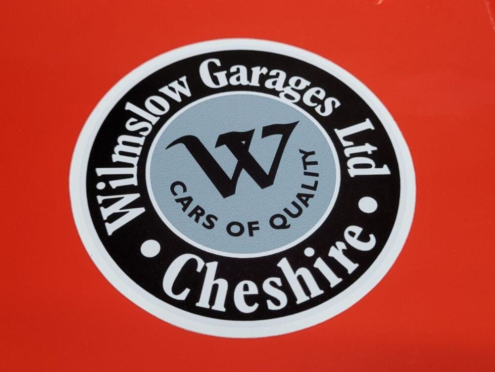 Wilmslow Garages, Cheshire Dealer Sticker - 3"