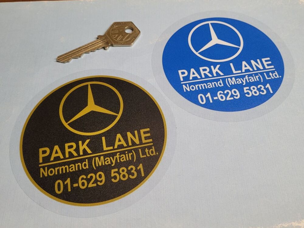 Mercedes Park Lane Tax Disc Holder Style Sticker - 4"/100mm