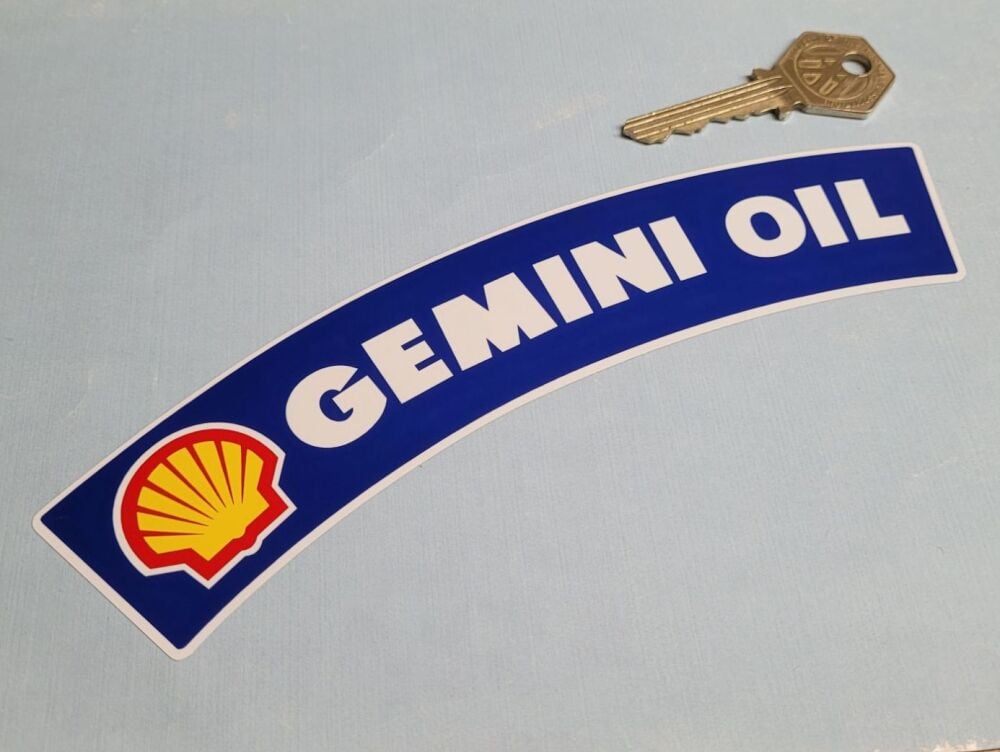 Shell Gemini Oil Curved Style Sticker - 7.5