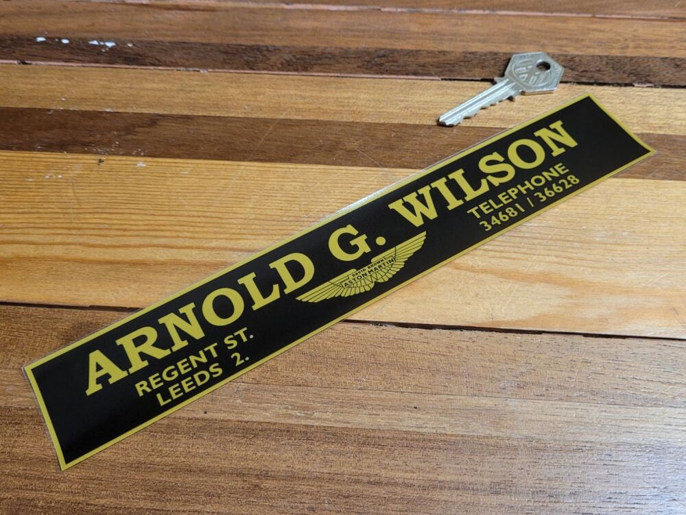 Arnold G Wilson Aston Martin Dealer Sticker - 10