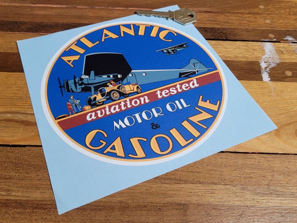 Atlantic Aviation Tested Motor Oil & Gasoline Sticker - 6
