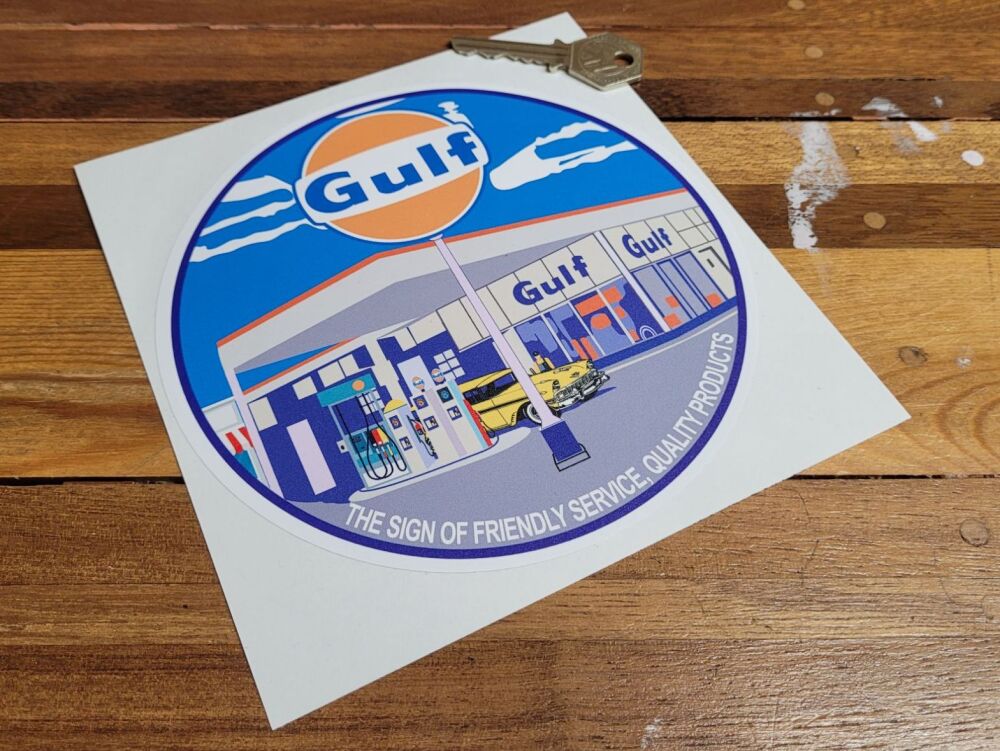 Gulf Gasoline Garage Forecourt Sticker - 6"