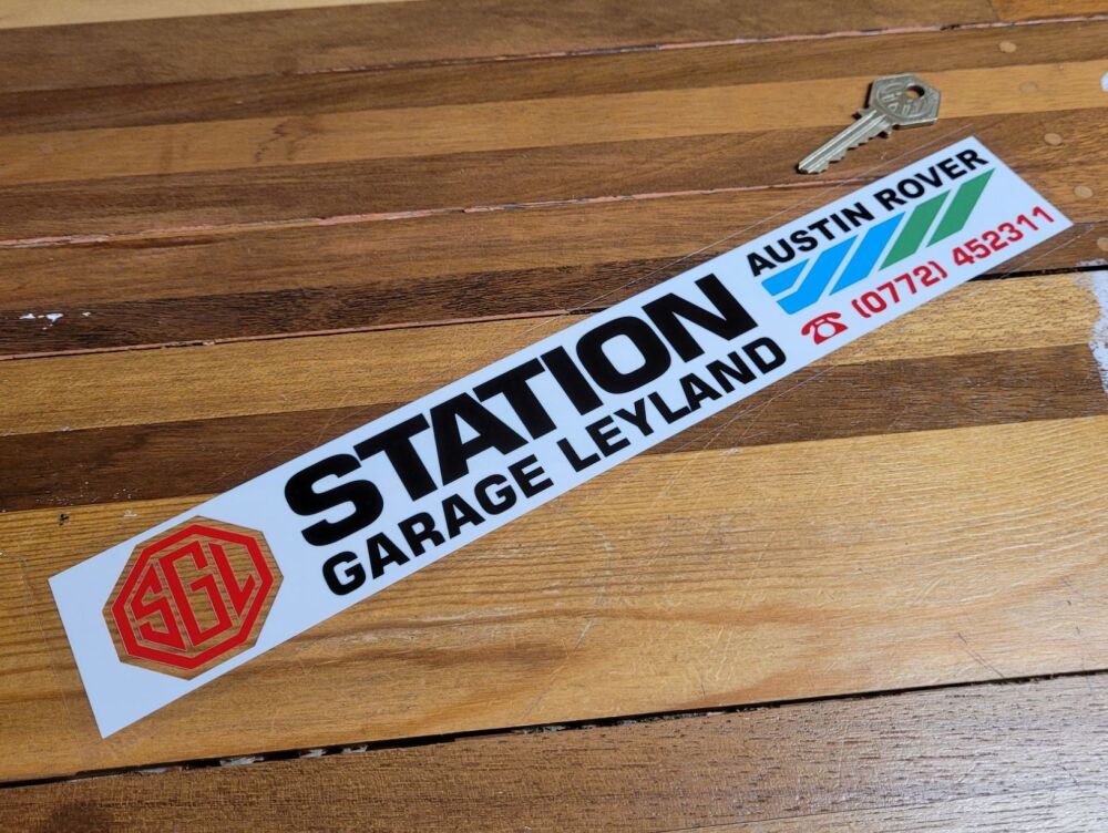 Austin Rover Dealer Sticker - Station Garage Leyland - 12.5"