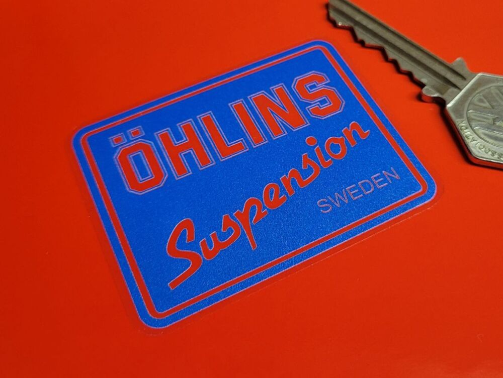 Ohlins Suspension Blue & Clear Sticker - 2.5
