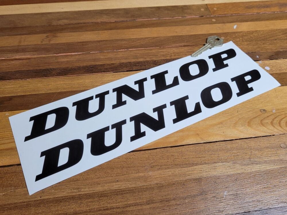 Dunlop Cut Vinyl Text Stickers - 12" Pair