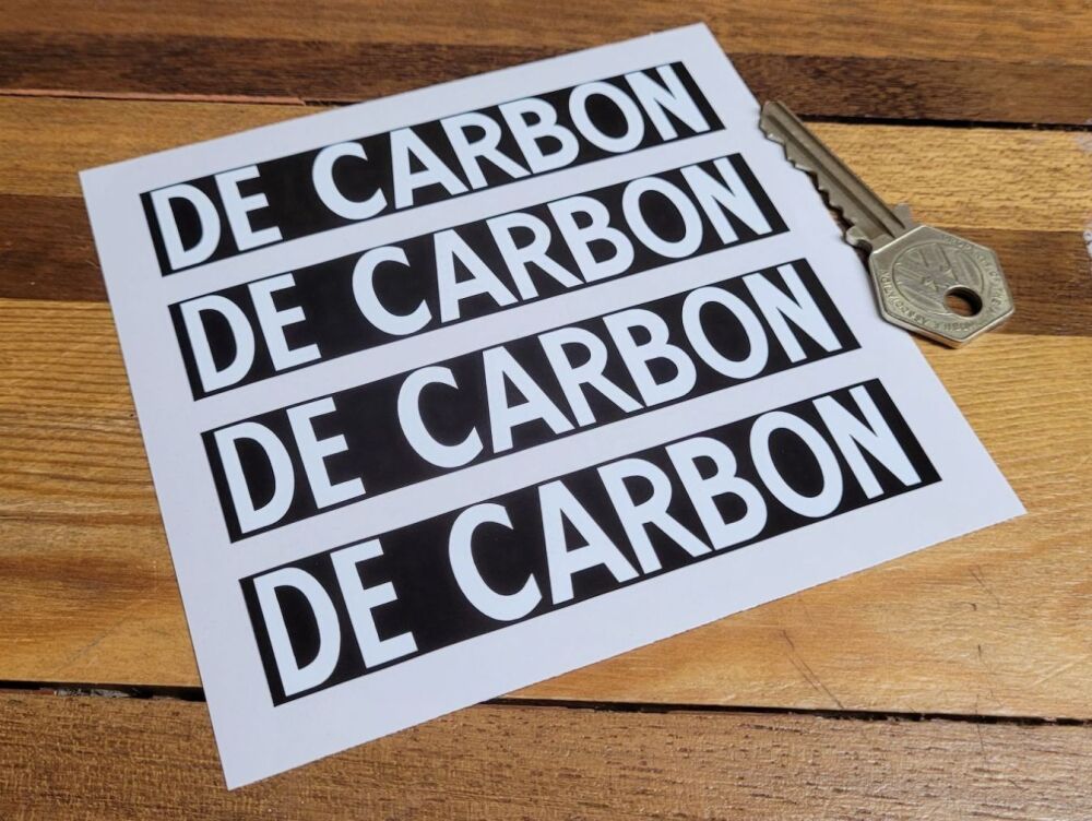 De Carbon Black & White Oblong Stickers - Set of 4 - 4.5"
