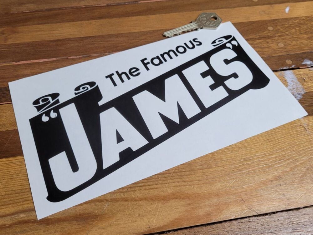 The Famous James Cut Vinyl Sticker - Various Colours - 8"