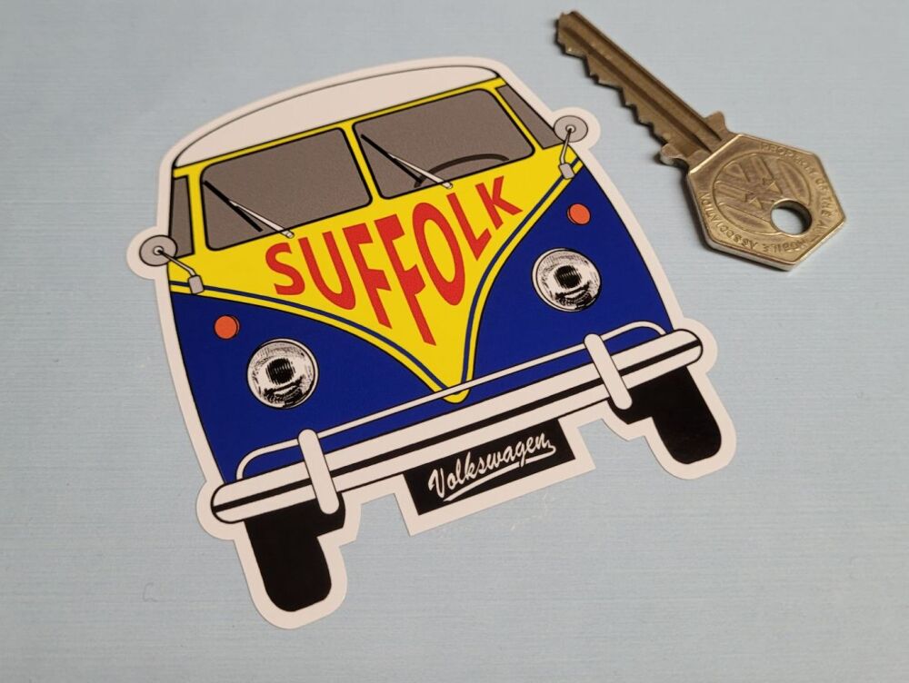 Suffolk Volkswagen Campervan Travel Sticker - 3.5"