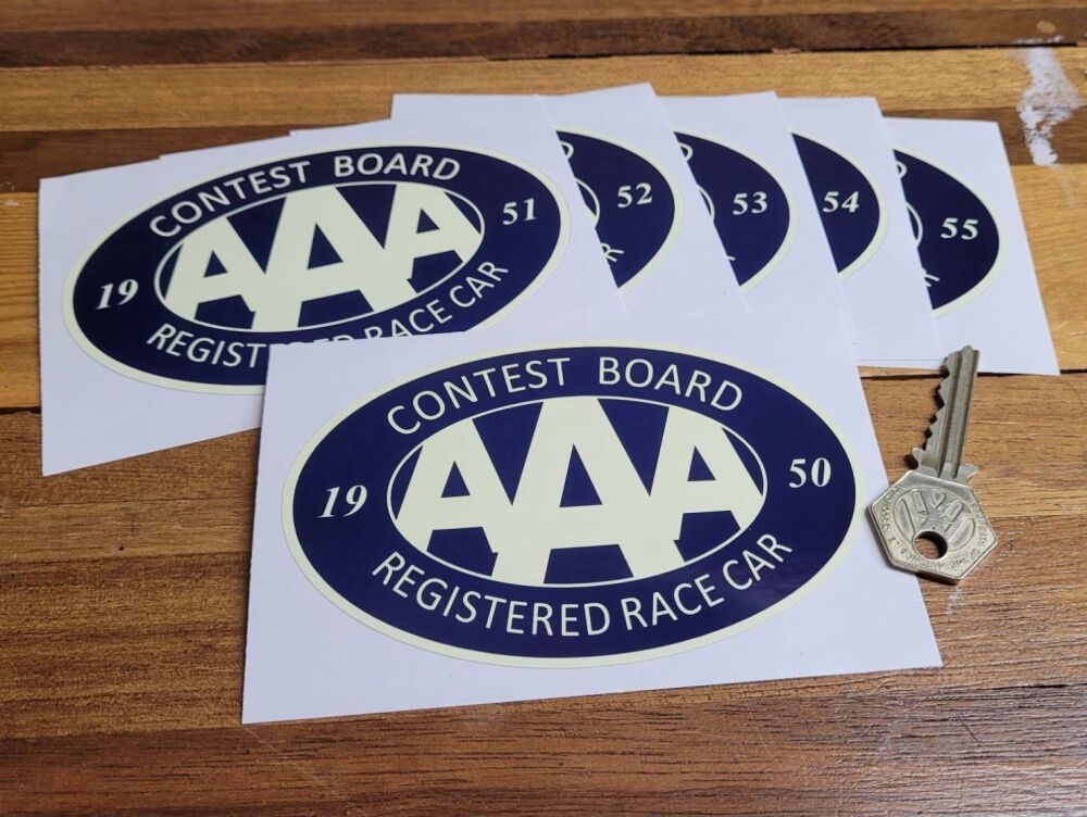 AAA Contest Board Registered Race Car Sticker - 1950 - 1955 - 5