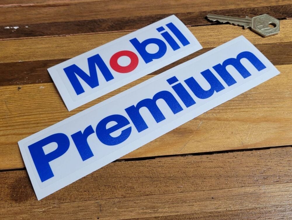 Mobil Premium on Clear Stickers - Set of 2