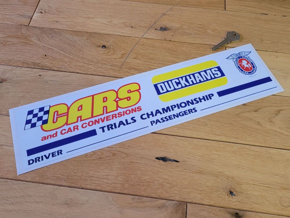 Cars & Car Conversions & Duckhams Trials Championship Sticker - 15.5"