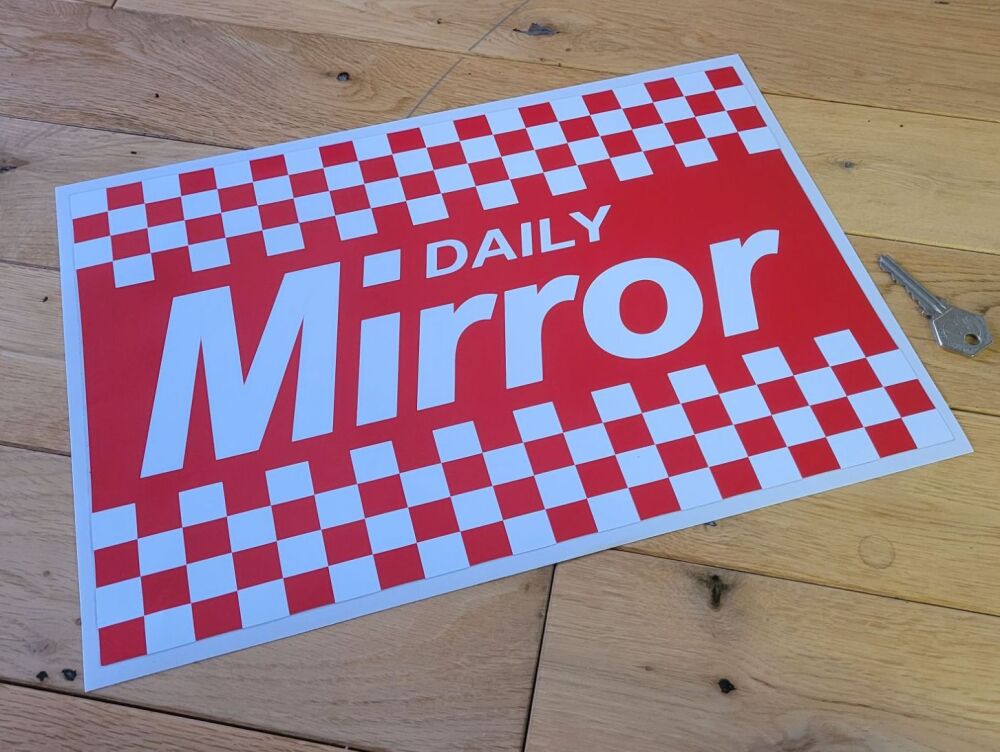Daily Mirror Chequered Oblong Sticker - 13.5