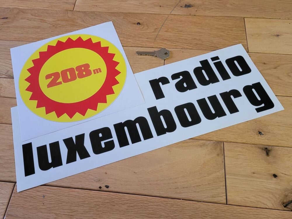 Radio Luxembourg 208m Cut Logo & Text Sticker - 16"