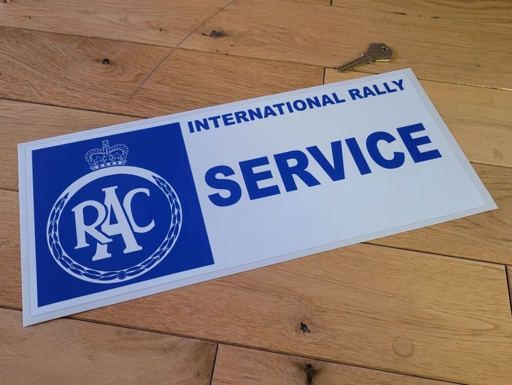 RAC International Rally Plate 1960's Service Style Sticker - 14"