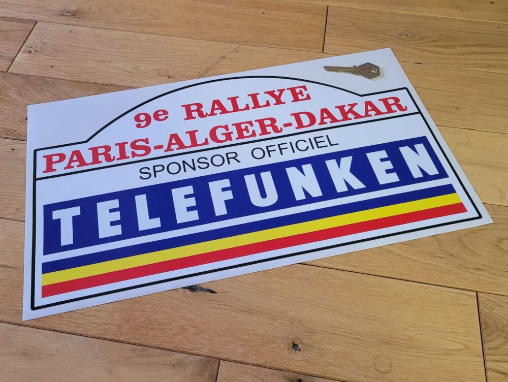 Telefunken 9th Paris - Alger - Dakar Rally Sticker - 15.75"