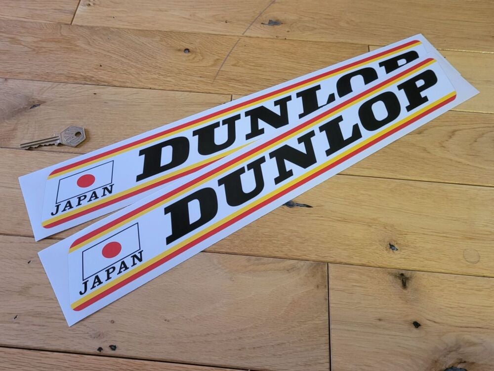 Dunlop Stripe & Japan Flag Stickers - 17.5" Pair