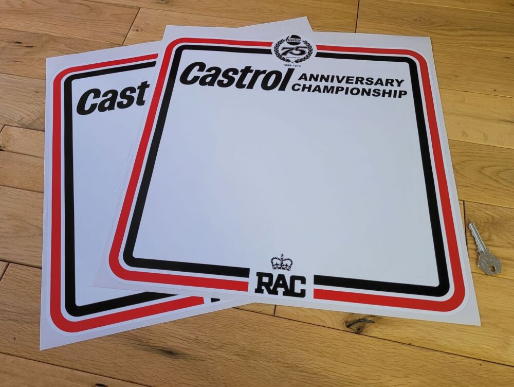 RAC & Castrol 75th Anniversary Championship Rally Door Panel Stickers - 16.
