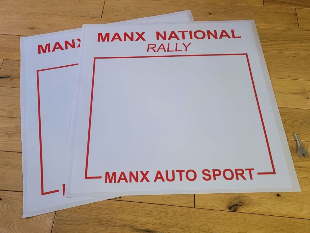 Manx Auto Sport National Rally Car Door Panel Stickers - 500mm Pair