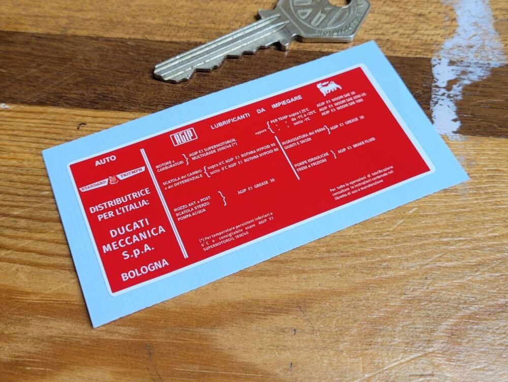 Standard Triumph Spitfire Technical Information Sticker - 80mm